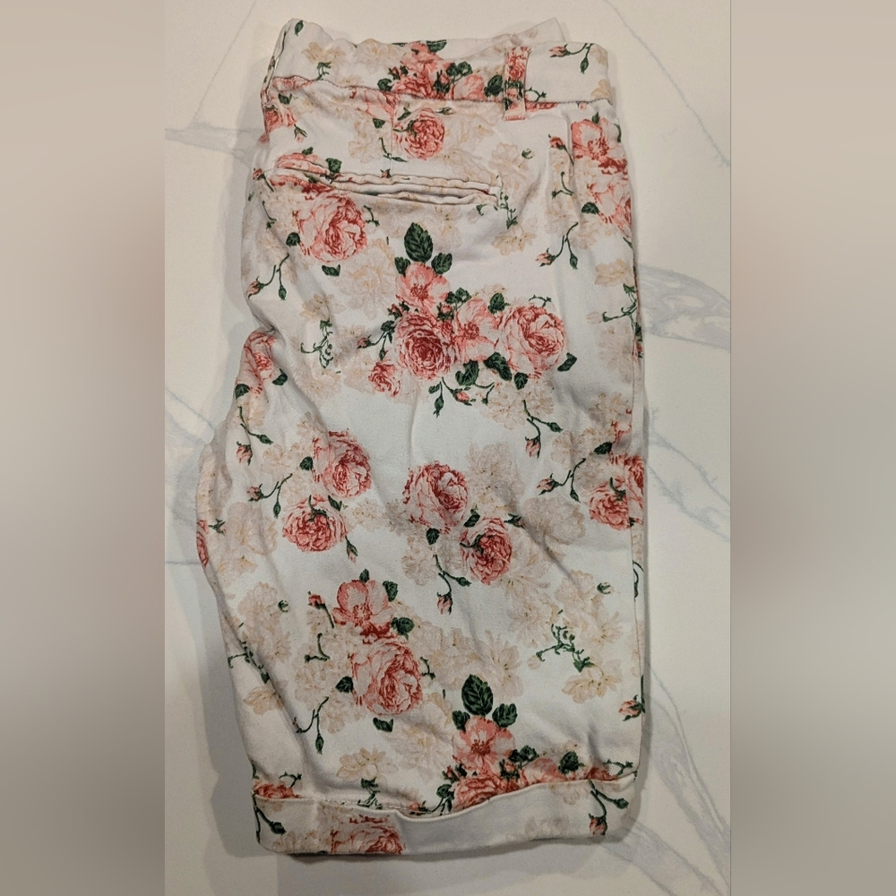 Celebrity Pink Floral Pencil Skirt - Cream and Pink